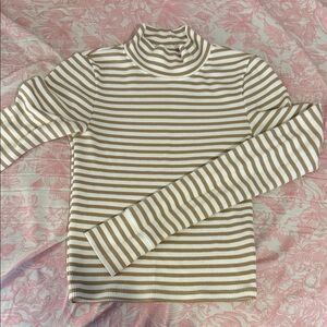 Stripped mock neck